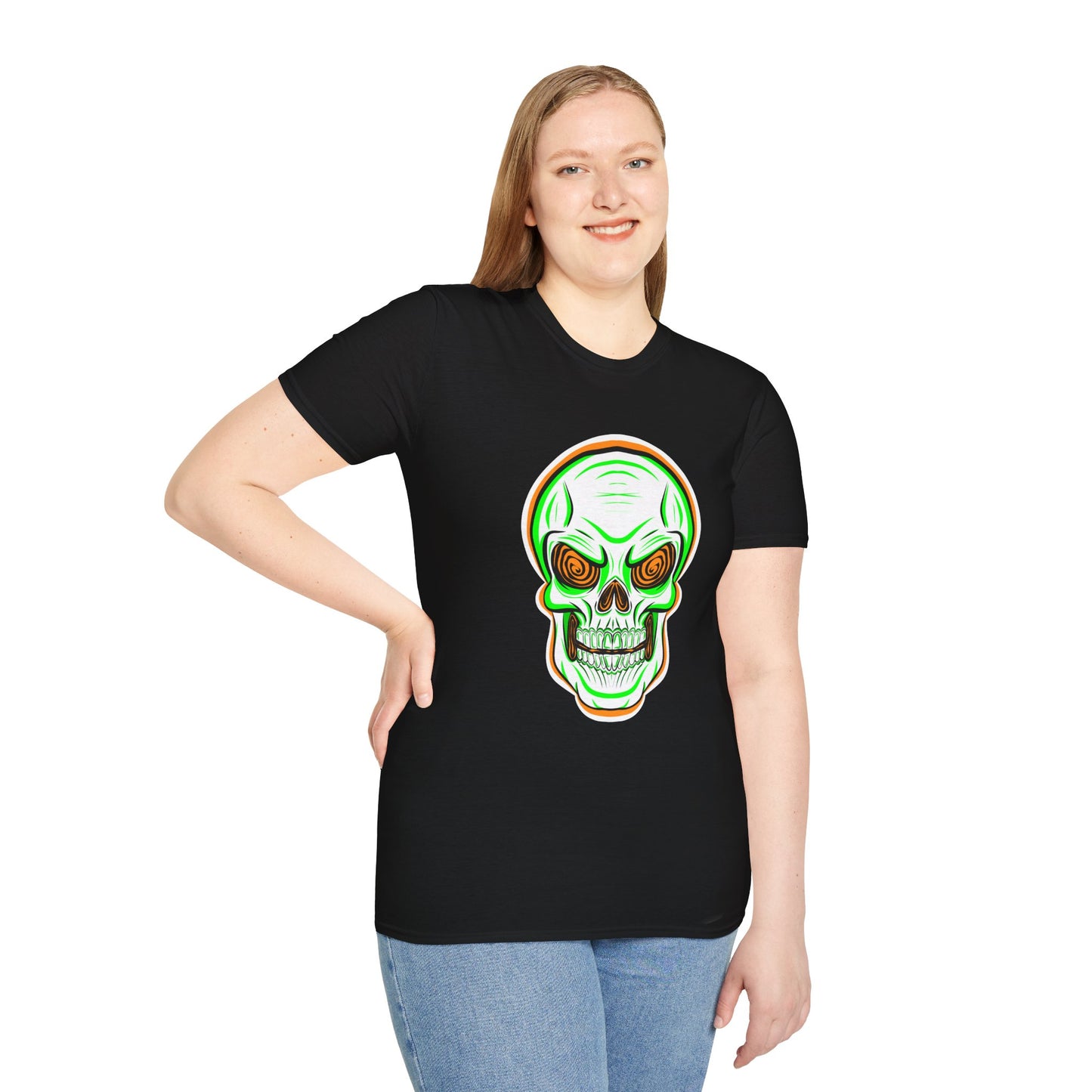 Unisex T-Shirt - Psycho Spiral Skull Design