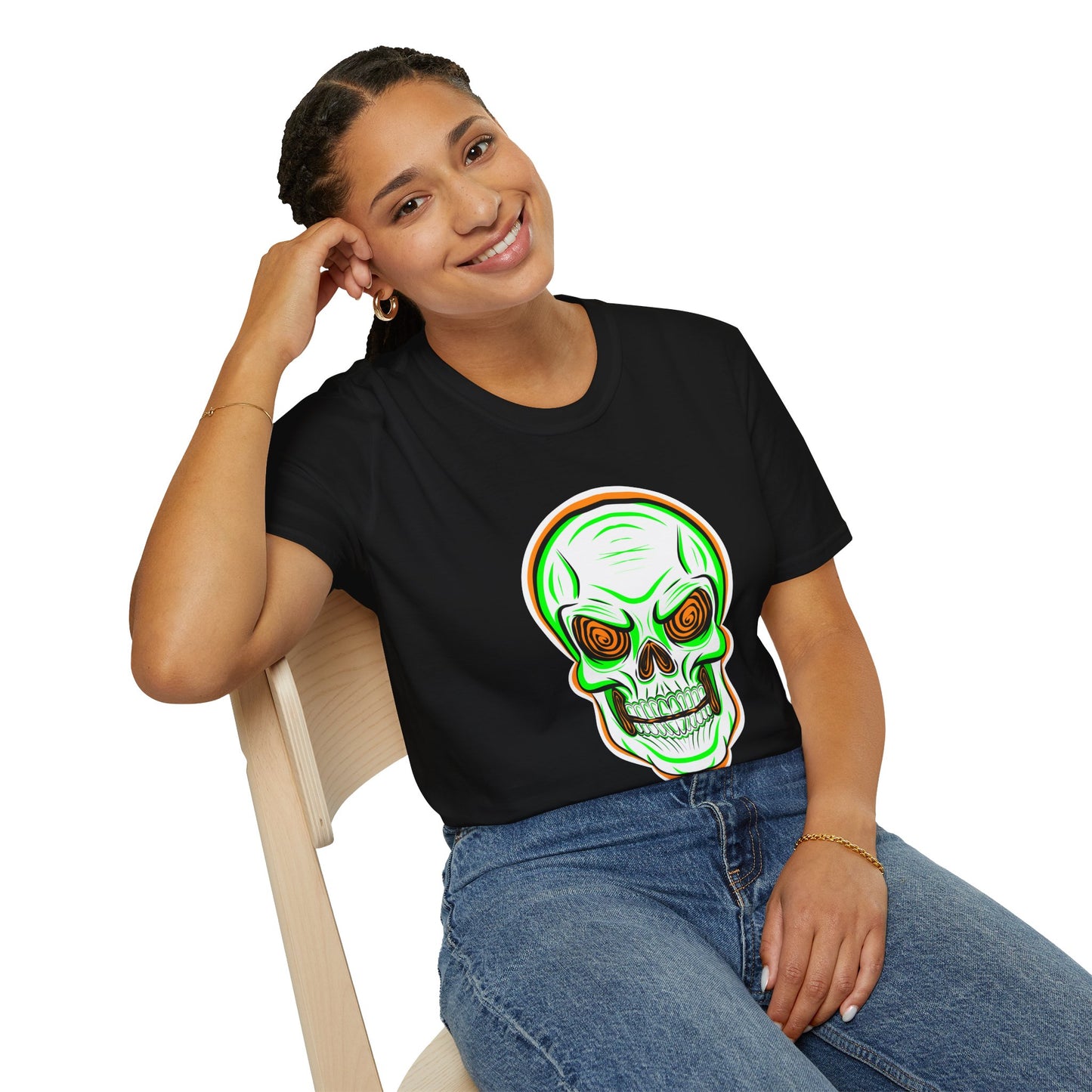 Unisex T-Shirt - Psycho Spiral Skull Design