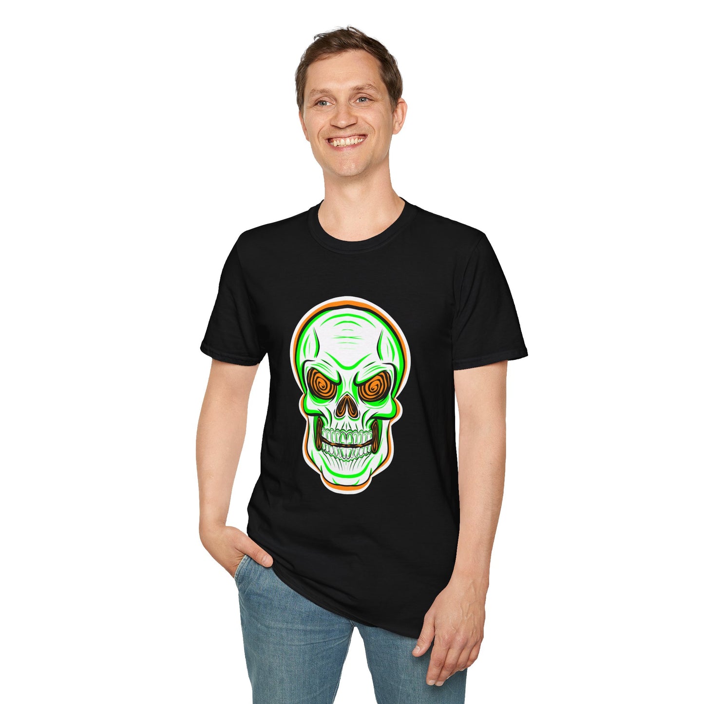 Unisex T-Shirt - Psycho Spiral Skull Design