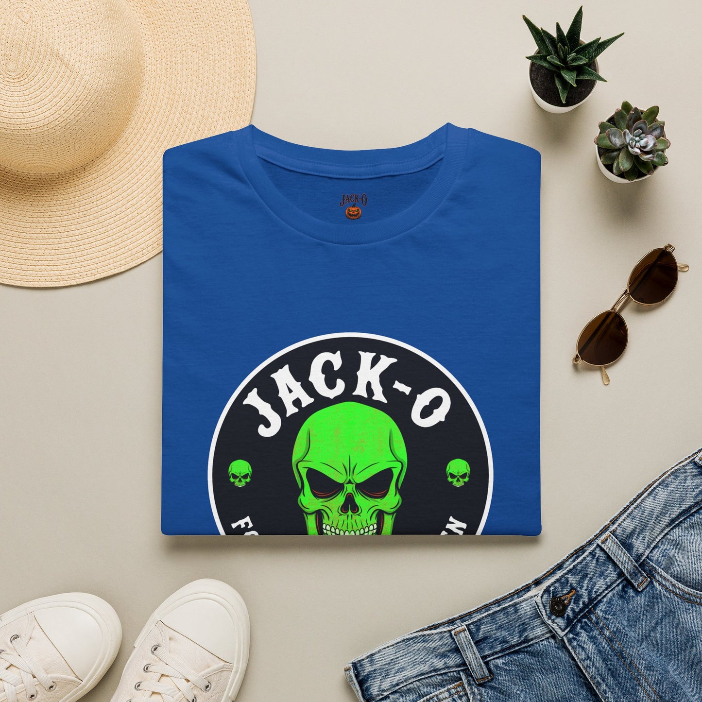 Jack-O Neon Skull Halloween T-Shirt — "Forever Halloween" Graphic Tee