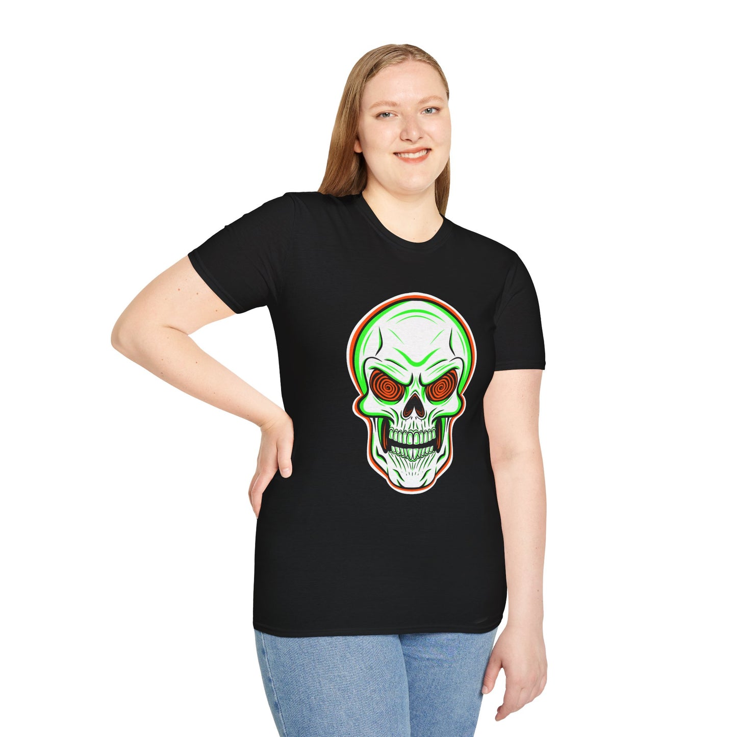 Unisex T-Shirt - Psycho Spiral Skull Design