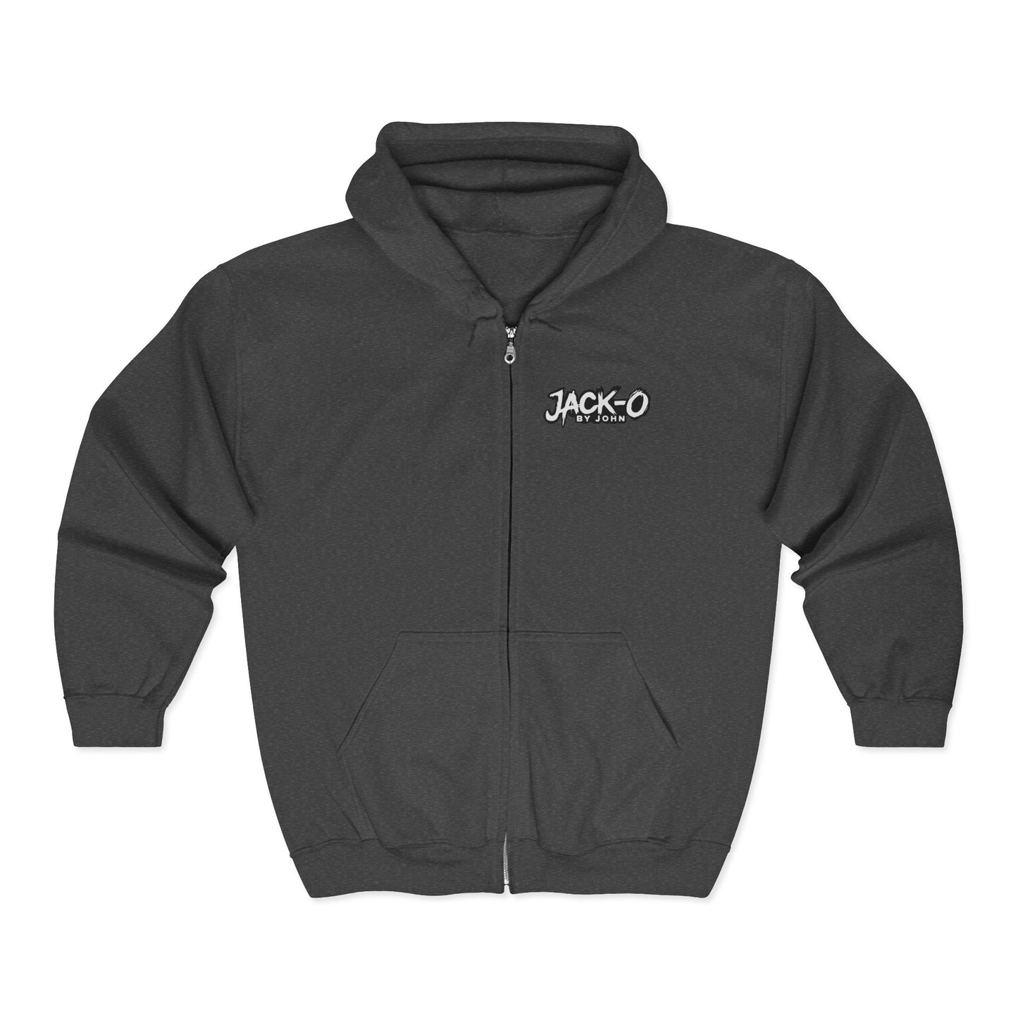 Skull Jack-O Zip Hoodie — Neon Halloween Skull Full-Zip Sweatshirt