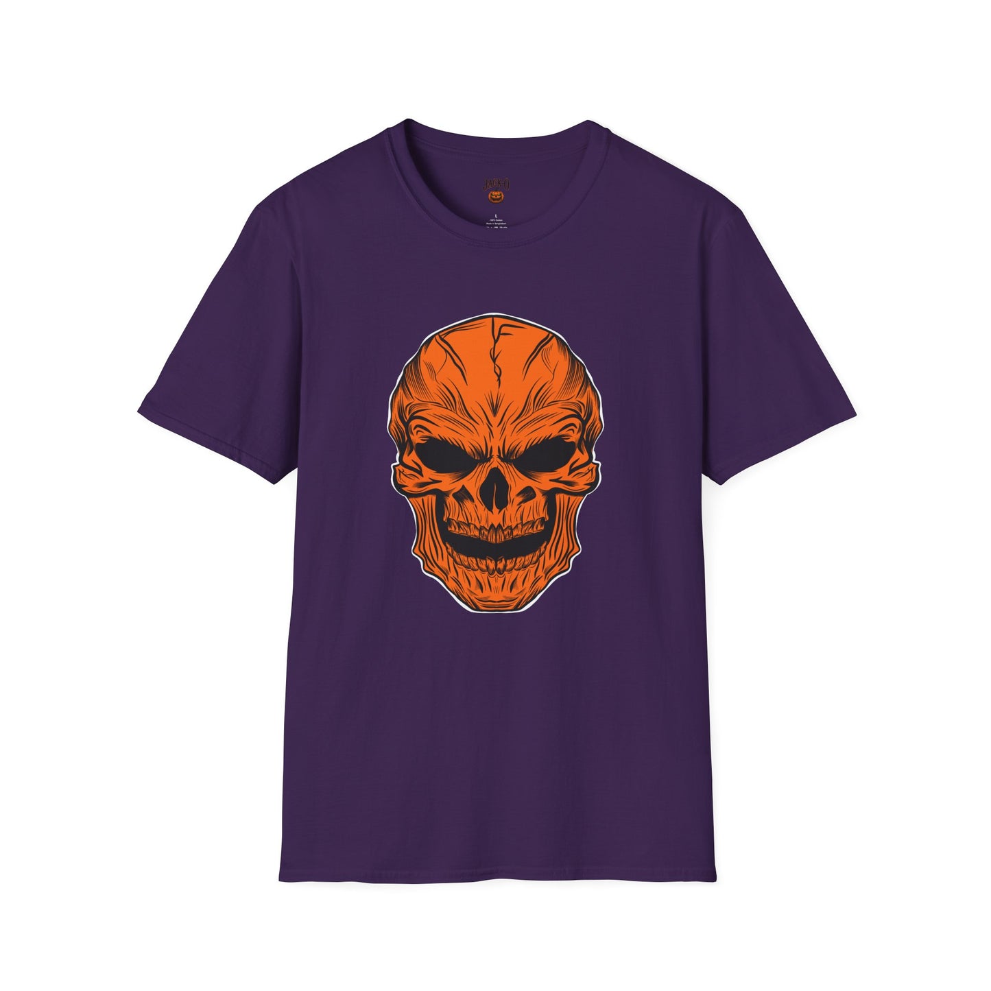 Orange Scary Skull T-Shirt