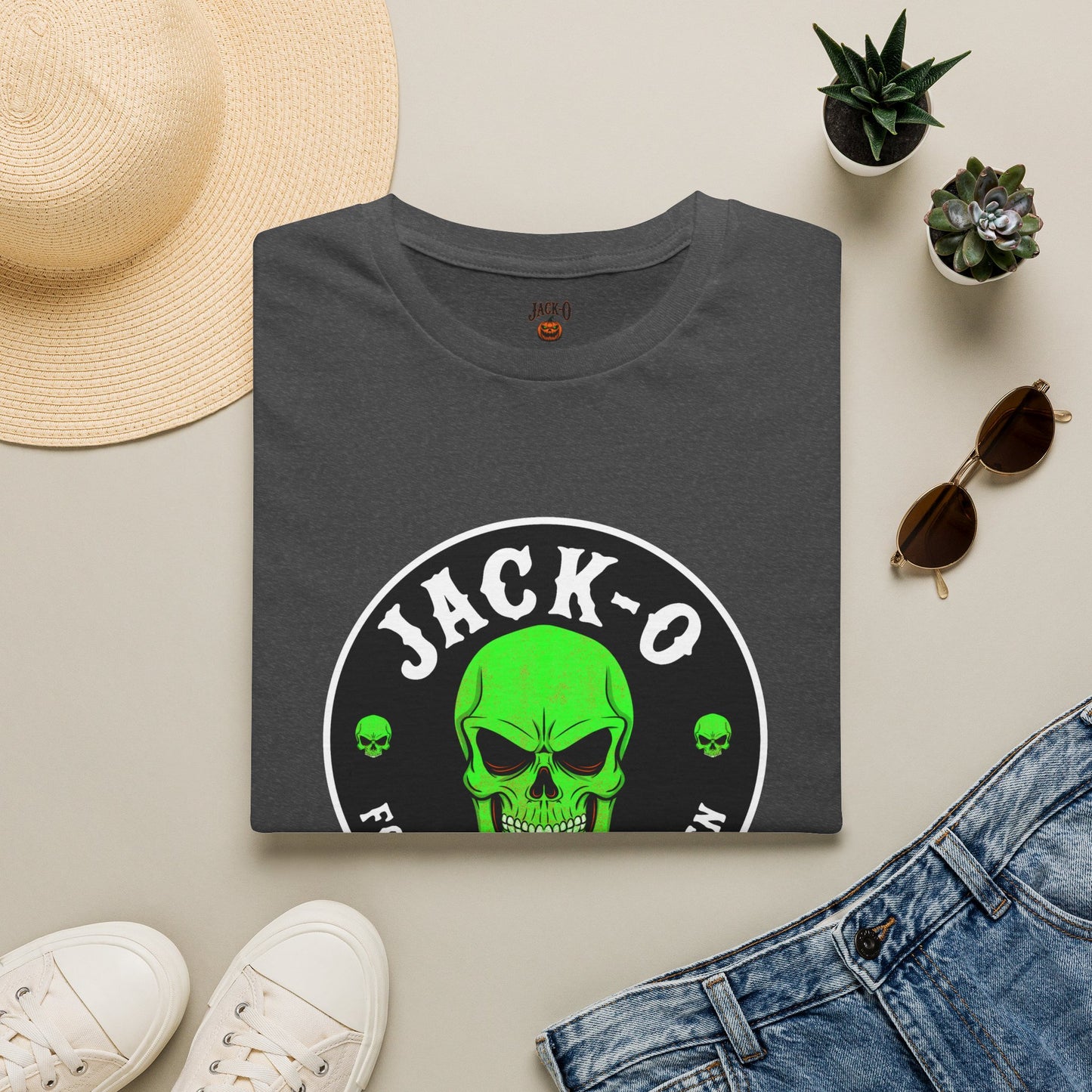 Jack-O Neon Skull Halloween T-Shirt — "Forever Halloween" Graphic Tee