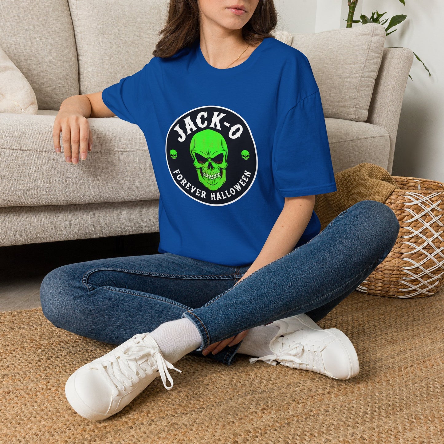 Jack-O Neon Skull Halloween T-Shirt — "Forever Halloween" Graphic Tee