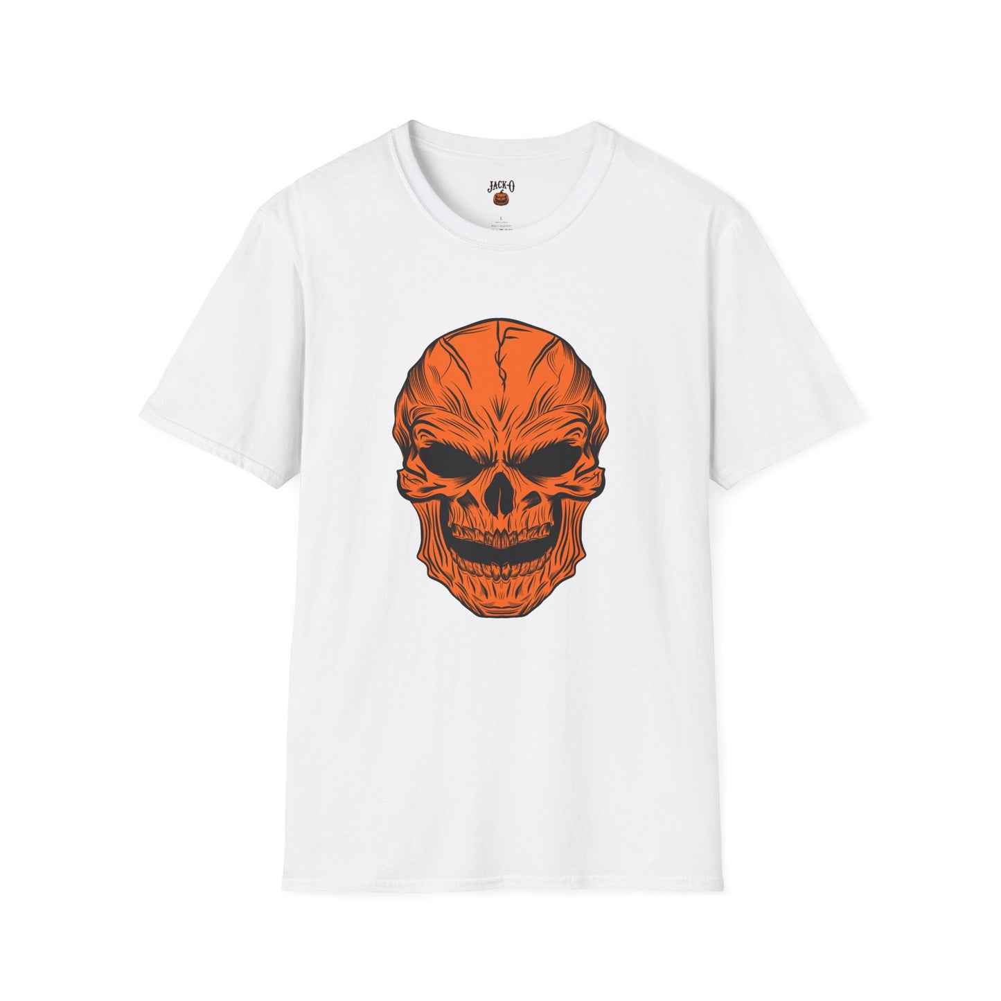 Orange Scary Skull T-Shirt