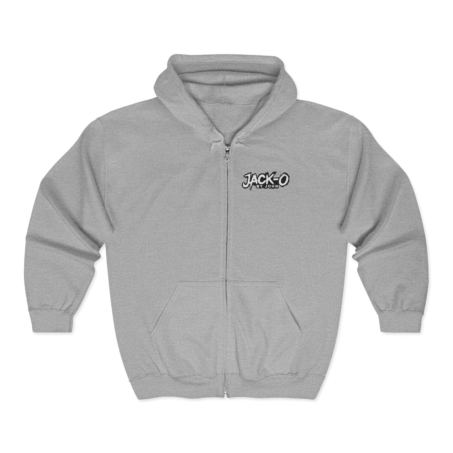 Skull Jack-O Zip Hoodie — Neon Halloween Skull Full-Zip Sweatshirt