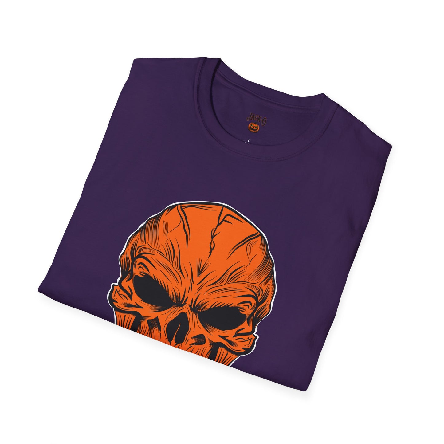Orange Scary Skull T-Shirt