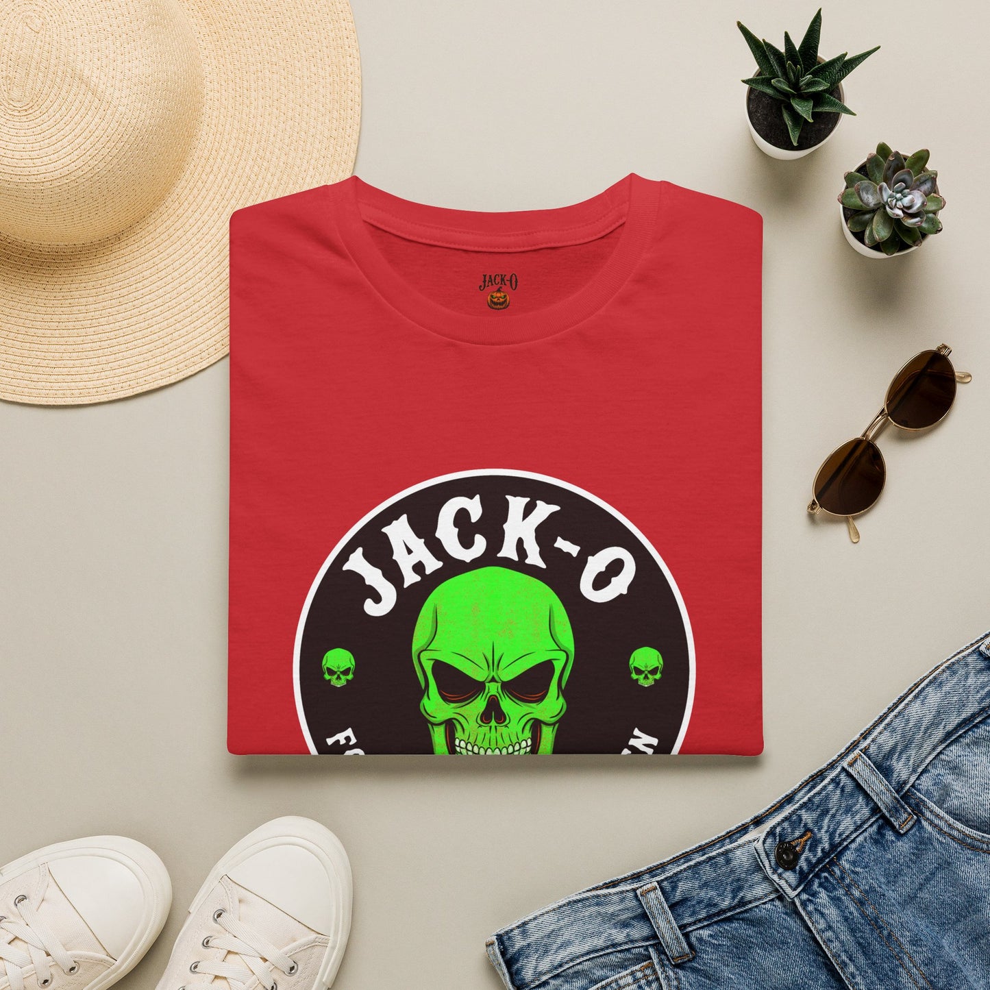 Jack-O Neon Skull Halloween T-Shirt — "Forever Halloween" Graphic Tee