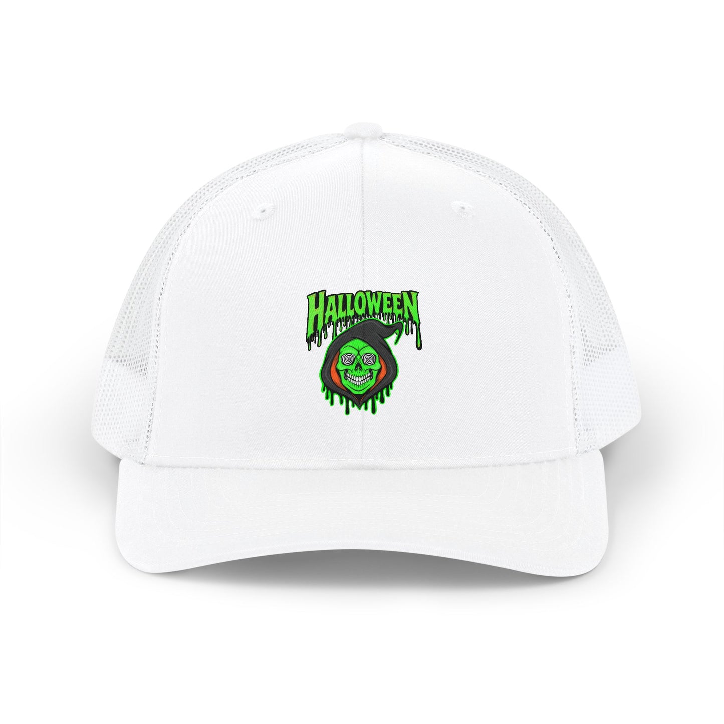 Halloween Green Skull Trucker Cap