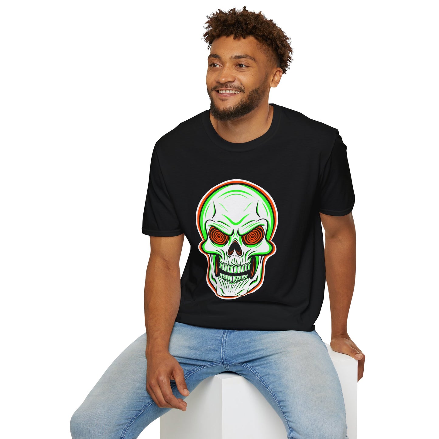 Unisex T-Shirt - Psycho Spiral Skull Design