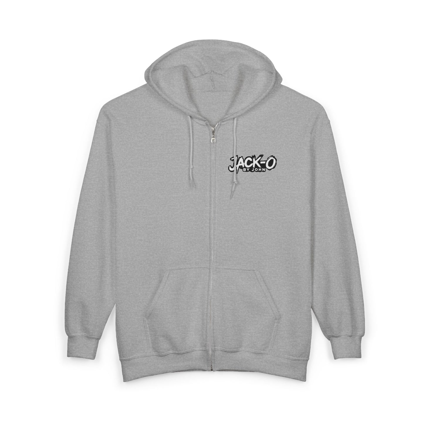 Skull Jack-O Zip Hoodie — Neon Halloween Skull Full-Zip Sweatshirt