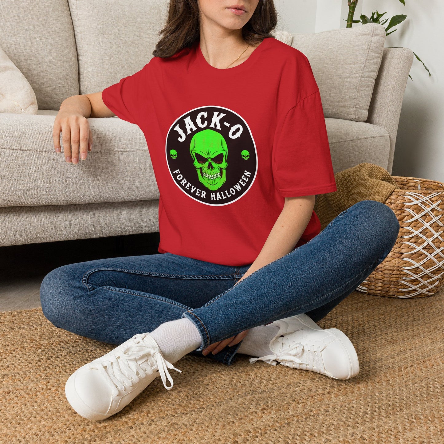 Jack-O Neon Skull Halloween T-Shirt — "Forever Halloween" Graphic Tee