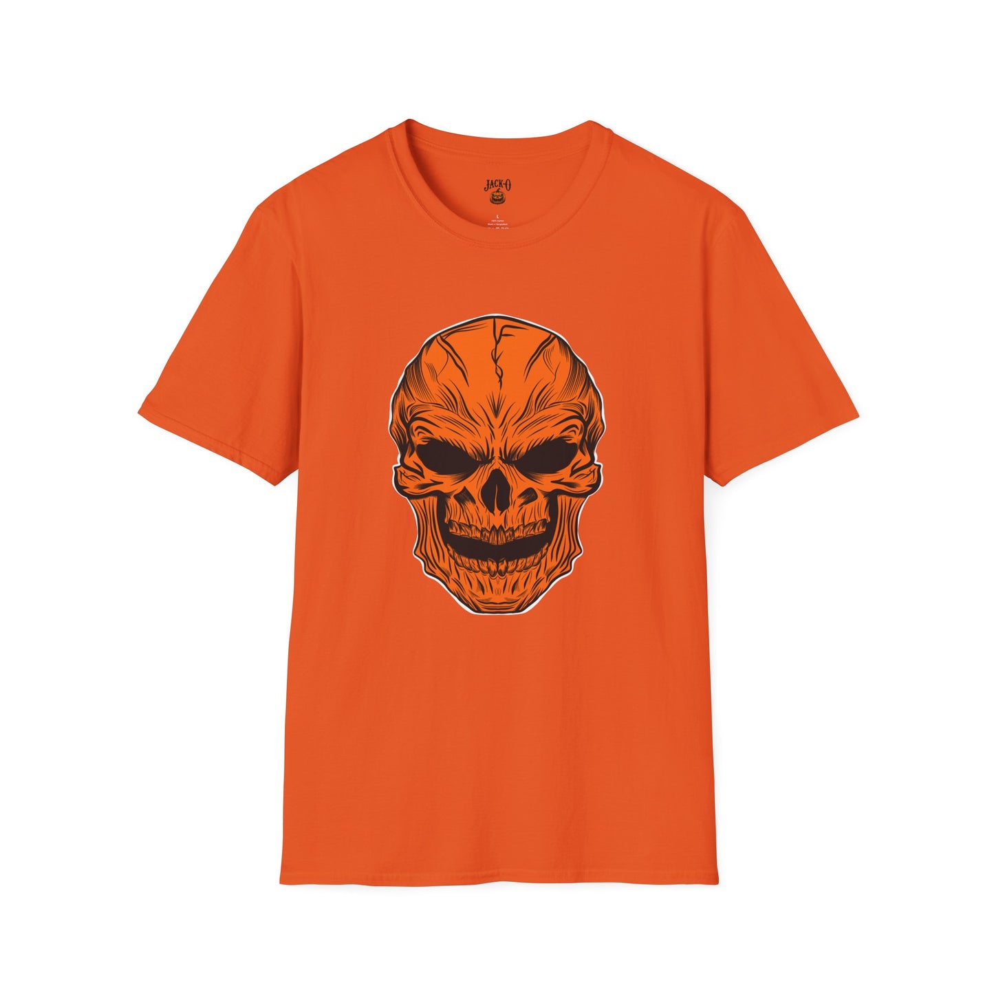 Orange Scary Skull T-Shirt