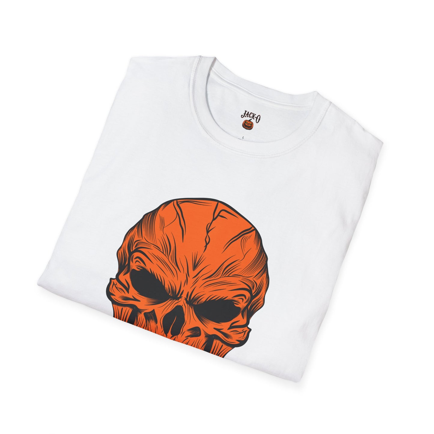 Orange Scary Skull T-Shirt