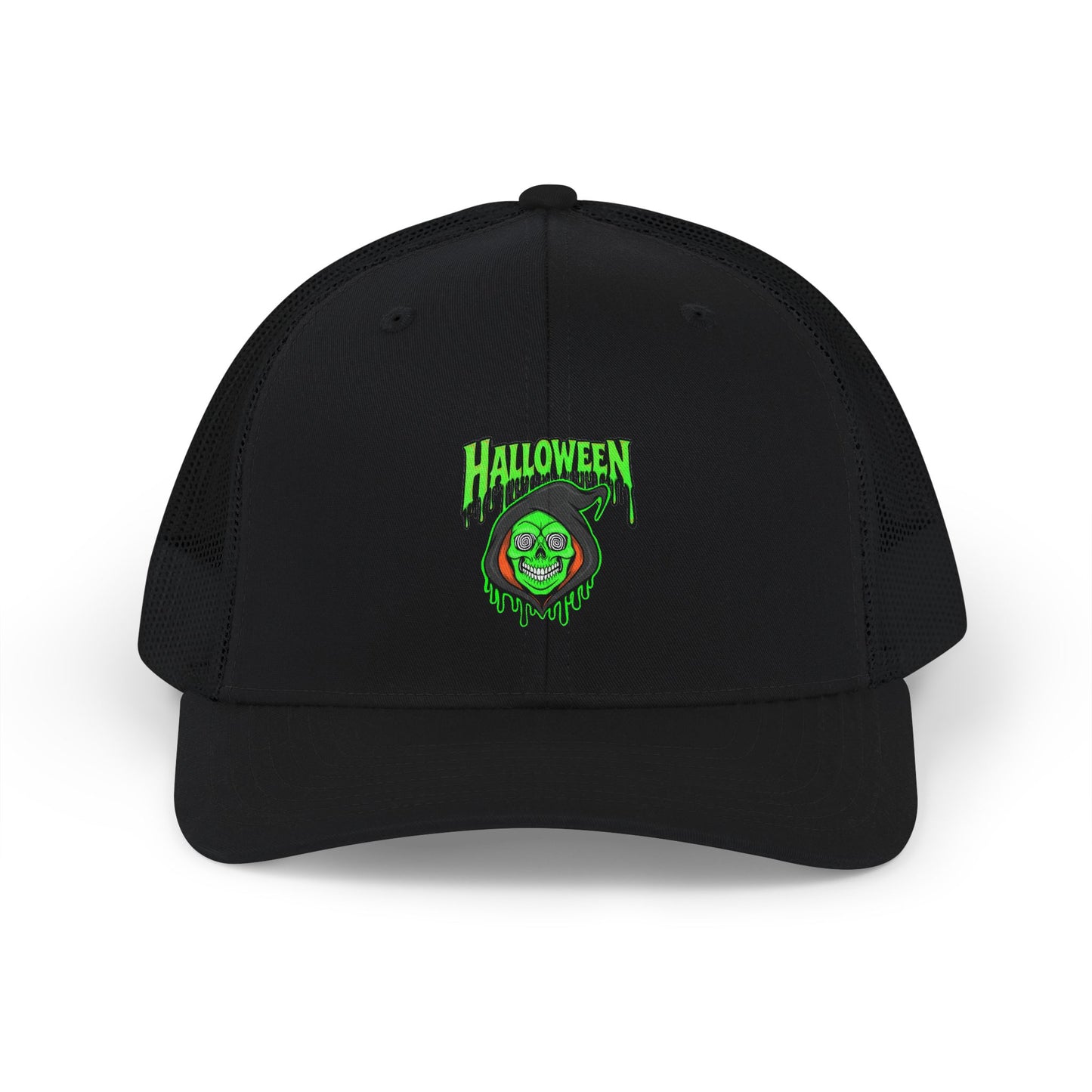 Halloween Green Skull Trucker Cap