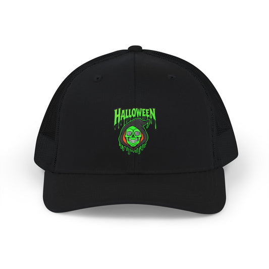 Halloween Green Skull Trucker Cap