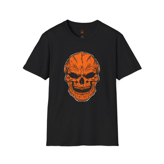 Orange Scary Skull T-Shirt