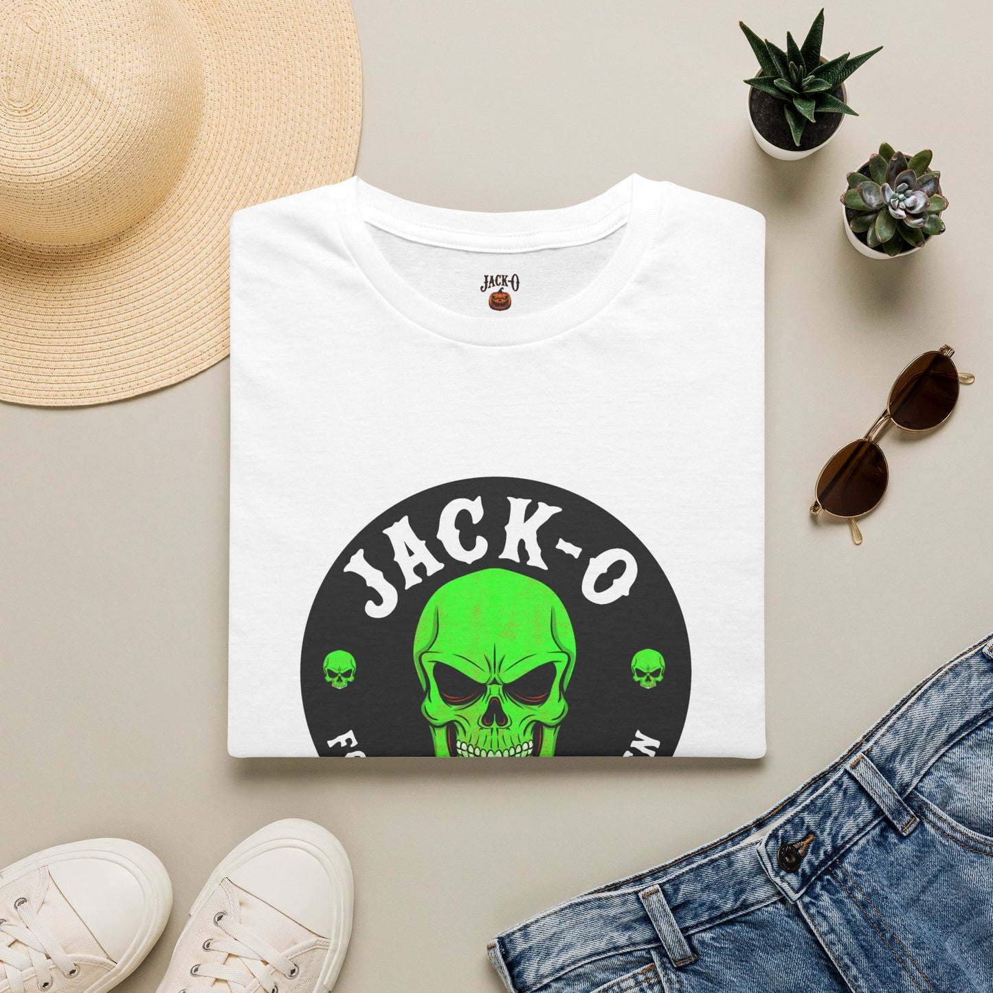 Jack-O Neon Skull Halloween T-Shirt — "Forever Halloween" Graphic Tee