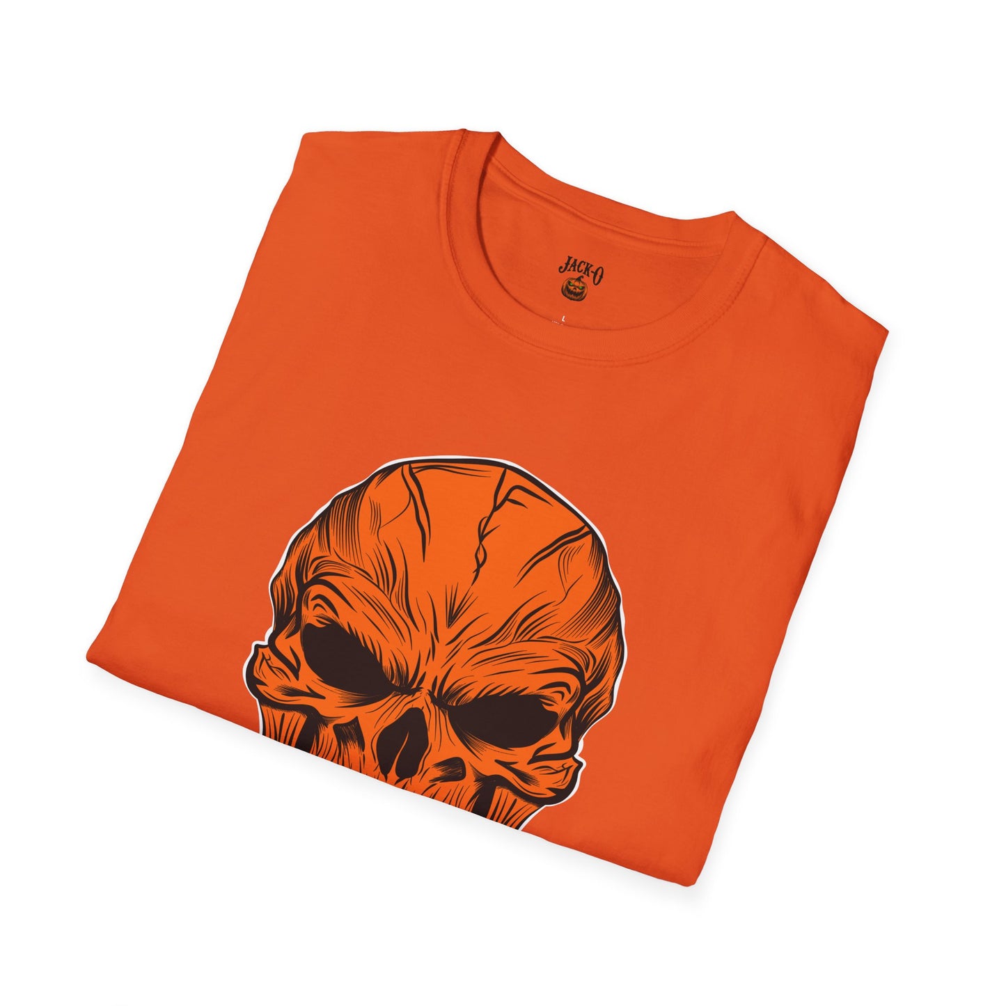 Orange Scary Skull T-Shirt