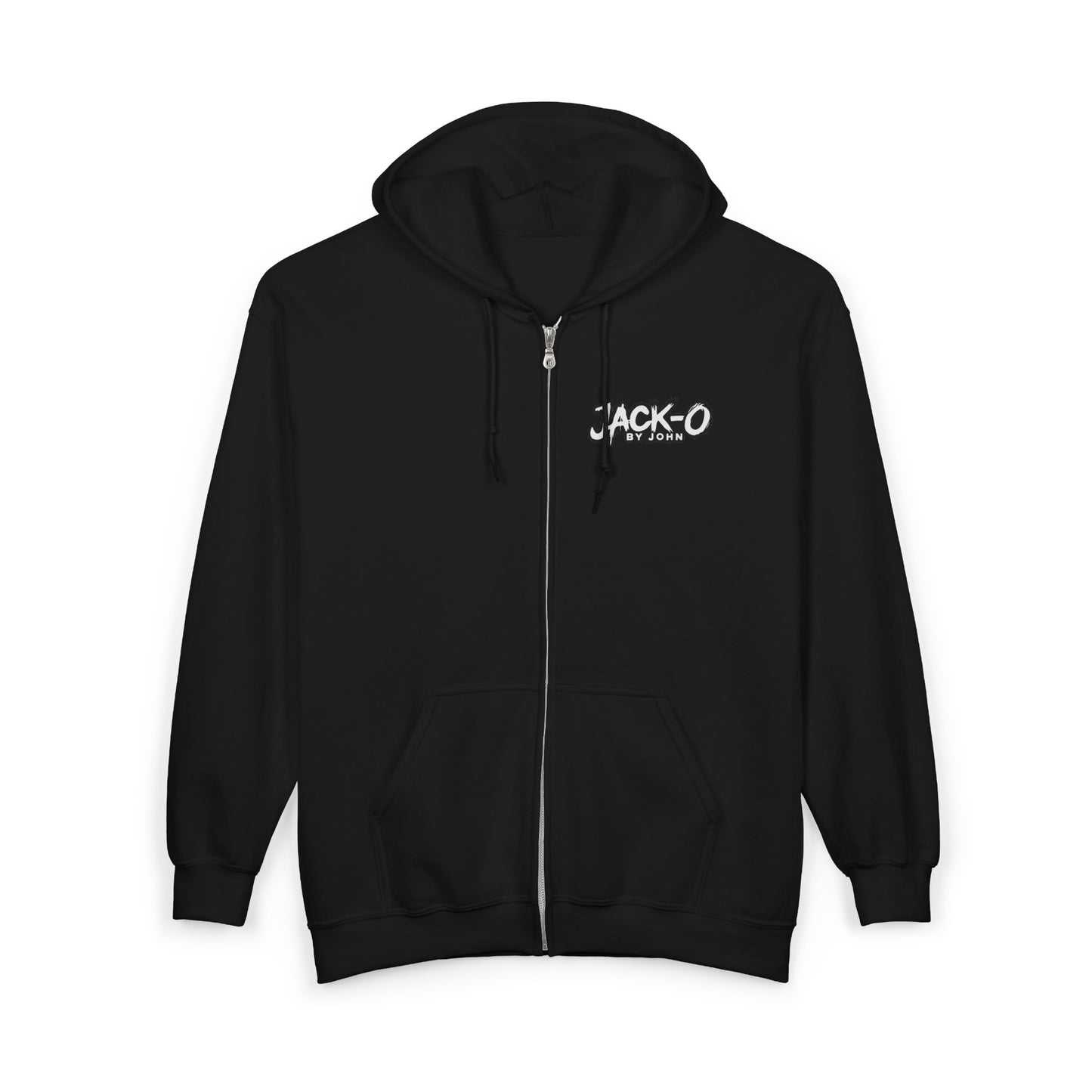 Skull Jack-O Zip Hoodie — Neon Halloween Skull Full-Zip Sweatshirt