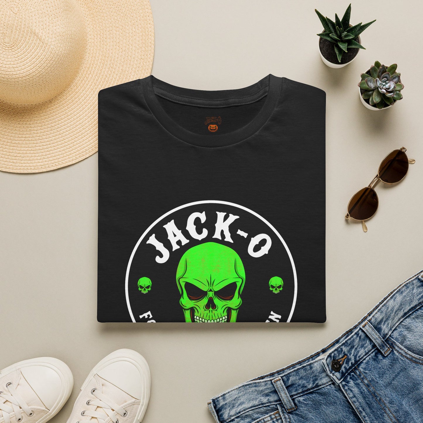 Jack-O Neon Skull Halloween T-Shirt — "Forever Halloween" Graphic Tee
